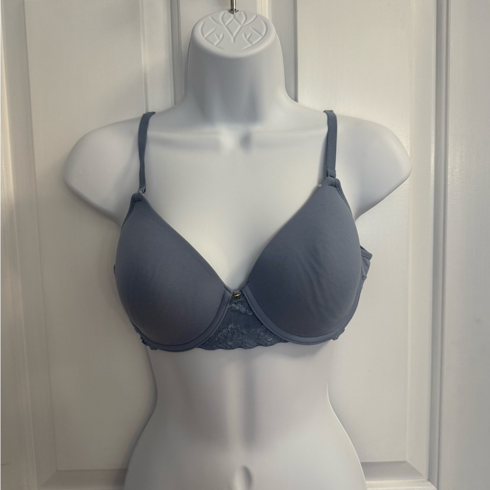 Natori Blue Lace Trim Bra